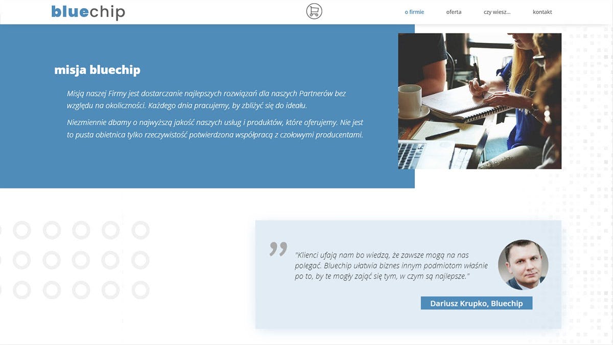 image of project "bluechip corporate website - page with blog and CMS integration" nr 3