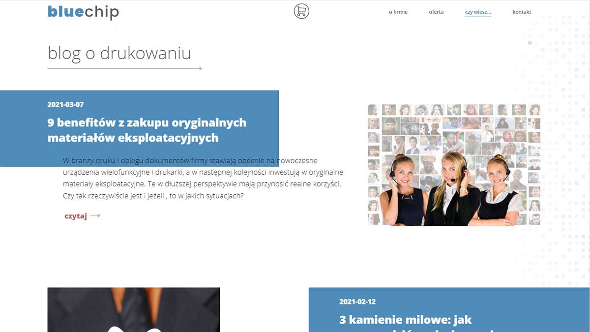 image of project "bluechip corporate website - page with blog and CMS integration" nr 5