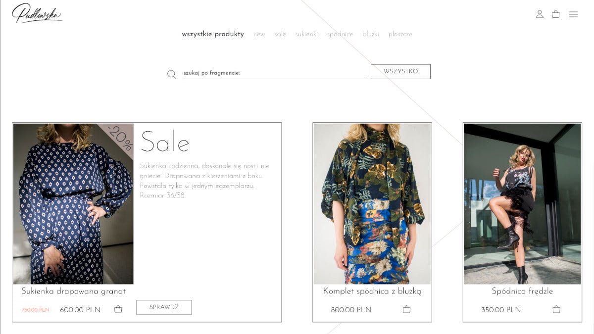 image of project "Pudłowska - an online shop with a home page" nr 2