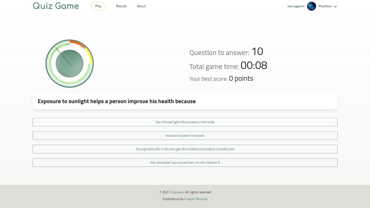 image of project "Quiz Game - full stack SSR with auth and database" nr 4